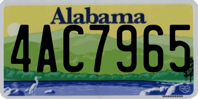 AL license plate 4AC7965
