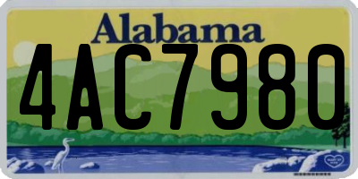 AL license plate 4AC7980