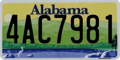 AL license plate 4AC7981