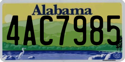 AL license plate 4AC7985