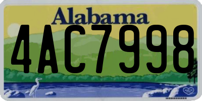 AL license plate 4AC7998