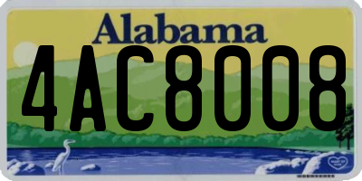 AL license plate 4AC8008