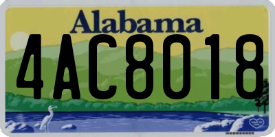 AL license plate 4AC8018