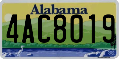 AL license plate 4AC8019
