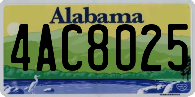 AL license plate 4AC8025
