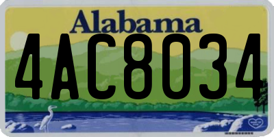 AL license plate 4AC8034