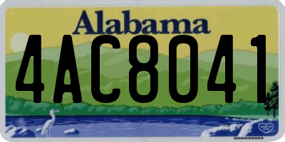 AL license plate 4AC8041