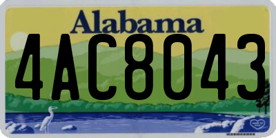 AL license plate 4AC8043