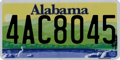 AL license plate 4AC8045