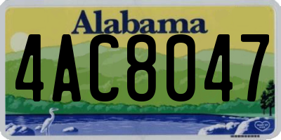 AL license plate 4AC8047