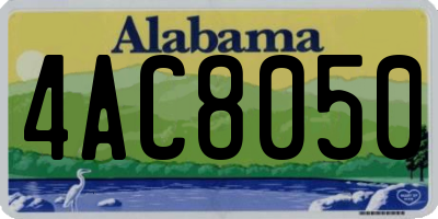 AL license plate 4AC8050