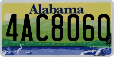 AL license plate 4AC8060