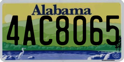 AL license plate 4AC8065