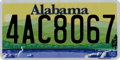 AL license plate 4AC8067