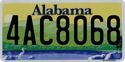 AL license plate 4AC8068