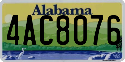 AL license plate 4AC8076