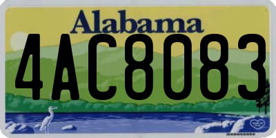 AL license plate 4AC8083