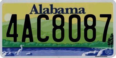 AL license plate 4AC8087