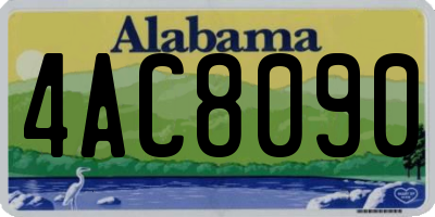 AL license plate 4AC8090