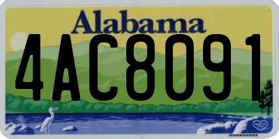 AL license plate 4AC8091