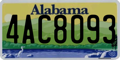 AL license plate 4AC8093