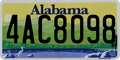 AL license plate 4AC8098