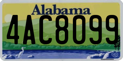 AL license plate 4AC8099
