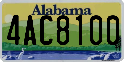 AL license plate 4AC8100
