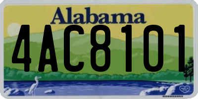 AL license plate 4AC8101