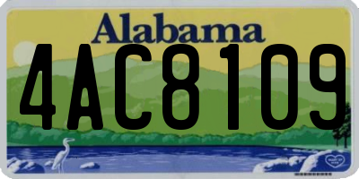AL license plate 4AC8109
