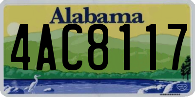 AL license plate 4AC8117