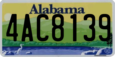 AL license plate 4AC8139