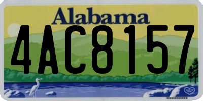 AL license plate 4AC8157