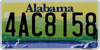 AL license plate 4AC8158