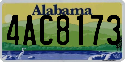 AL license plate 4AC8173