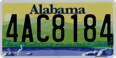 AL license plate 4AC8184