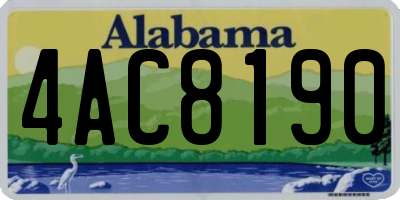 AL license plate 4AC8190