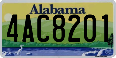 AL license plate 4AC8201