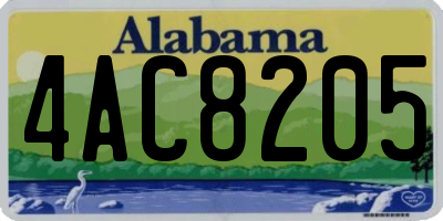 AL license plate 4AC8205