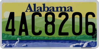 AL license plate 4AC8206