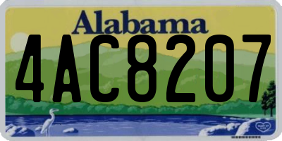 AL license plate 4AC8207