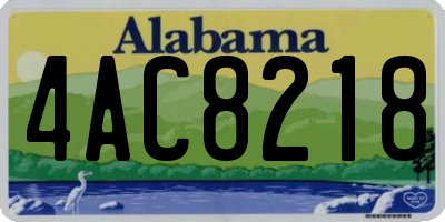 AL license plate 4AC8218
