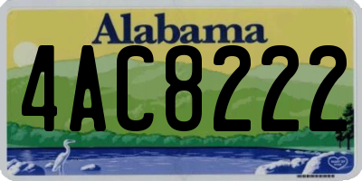 AL license plate 4AC8222