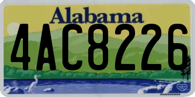 AL license plate 4AC8226