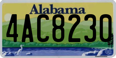 AL license plate 4AC8230