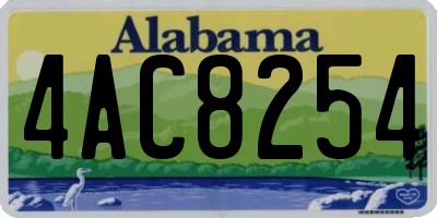 AL license plate 4AC8254