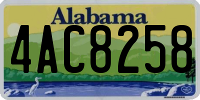 AL license plate 4AC8258