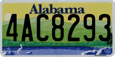 AL license plate 4AC8293
