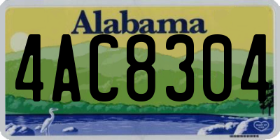 AL license plate 4AC8304