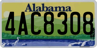 AL license plate 4AC8308